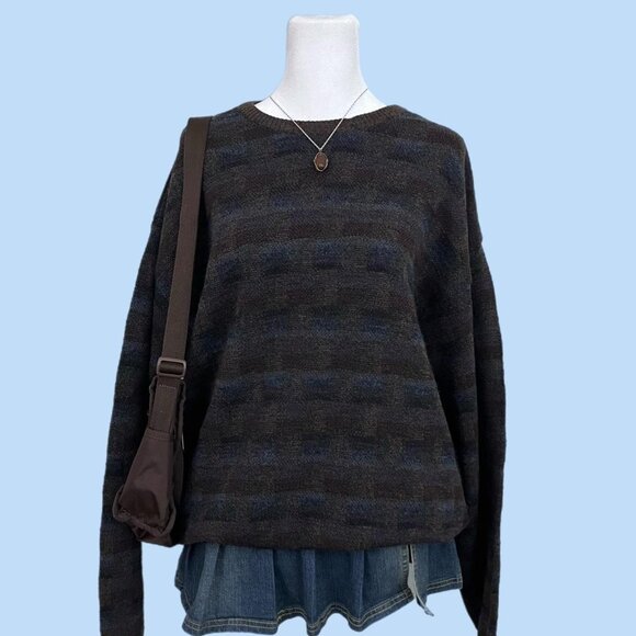 vintage 90s indie skate grunge wool knit sweater - Picture 1 of 8